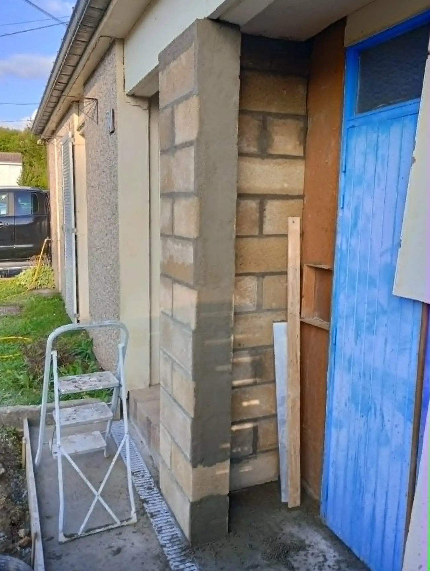 Réalisation du muret en hauteur